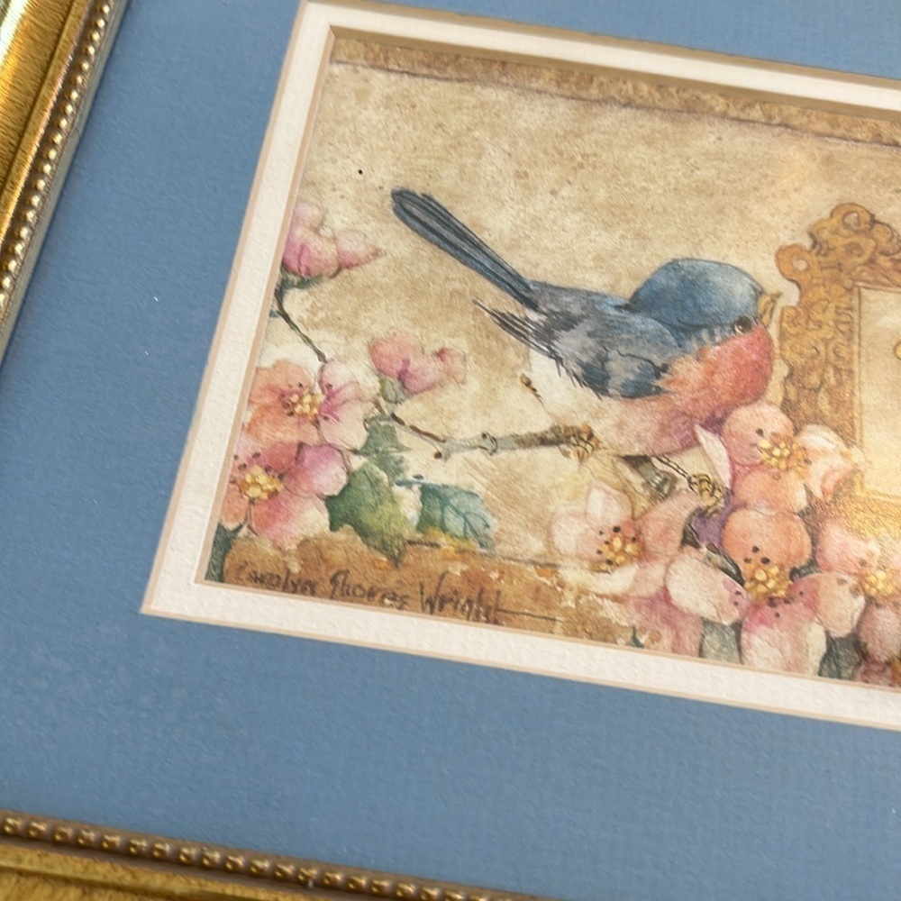 Vintage Cottagecore 19x10 Welcome Picture. Home Interior | Whimsical Birds. EUC - Picture 3 of 8
